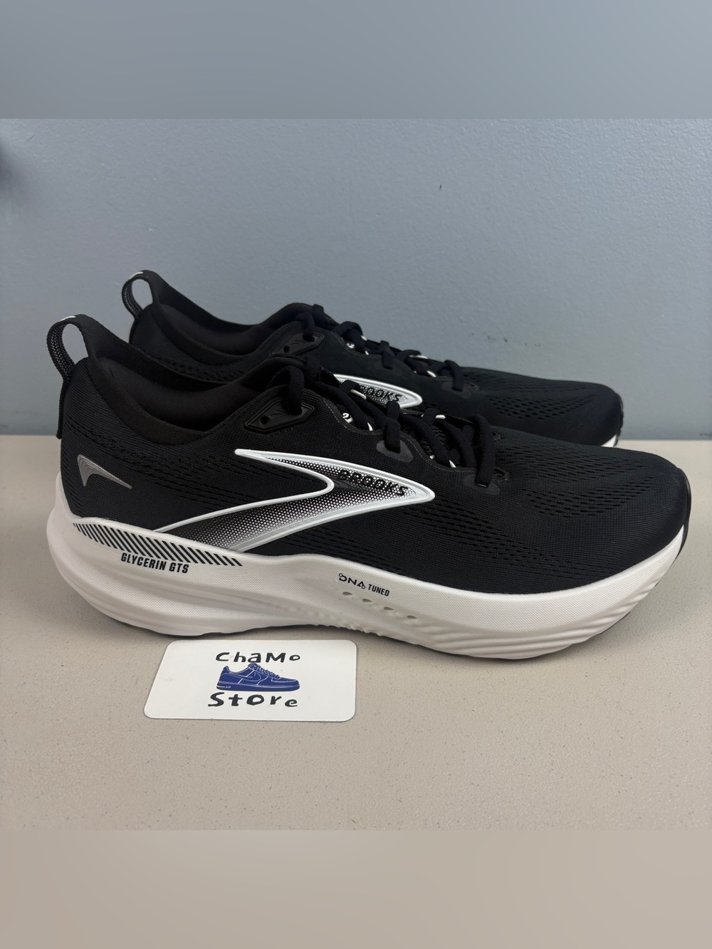 Brooks Glycerin GTS 22 Black Gray Athletic Running Shoes Sneakers Mens Size